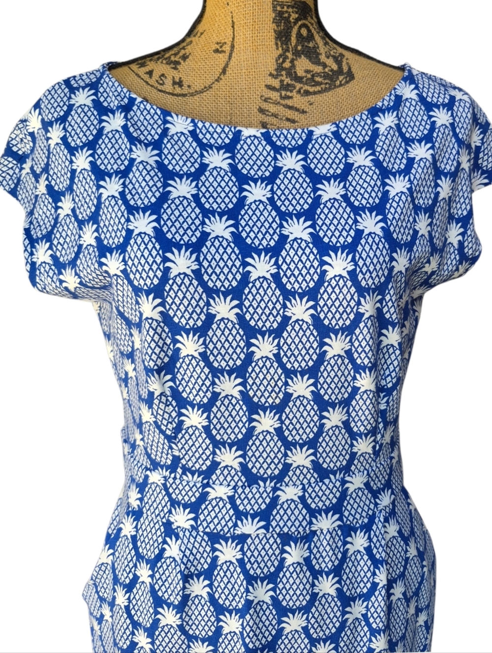 Boden Florrie Jersey Pineapple Print Dress Pockets Size 8 - Picture 4 of 16